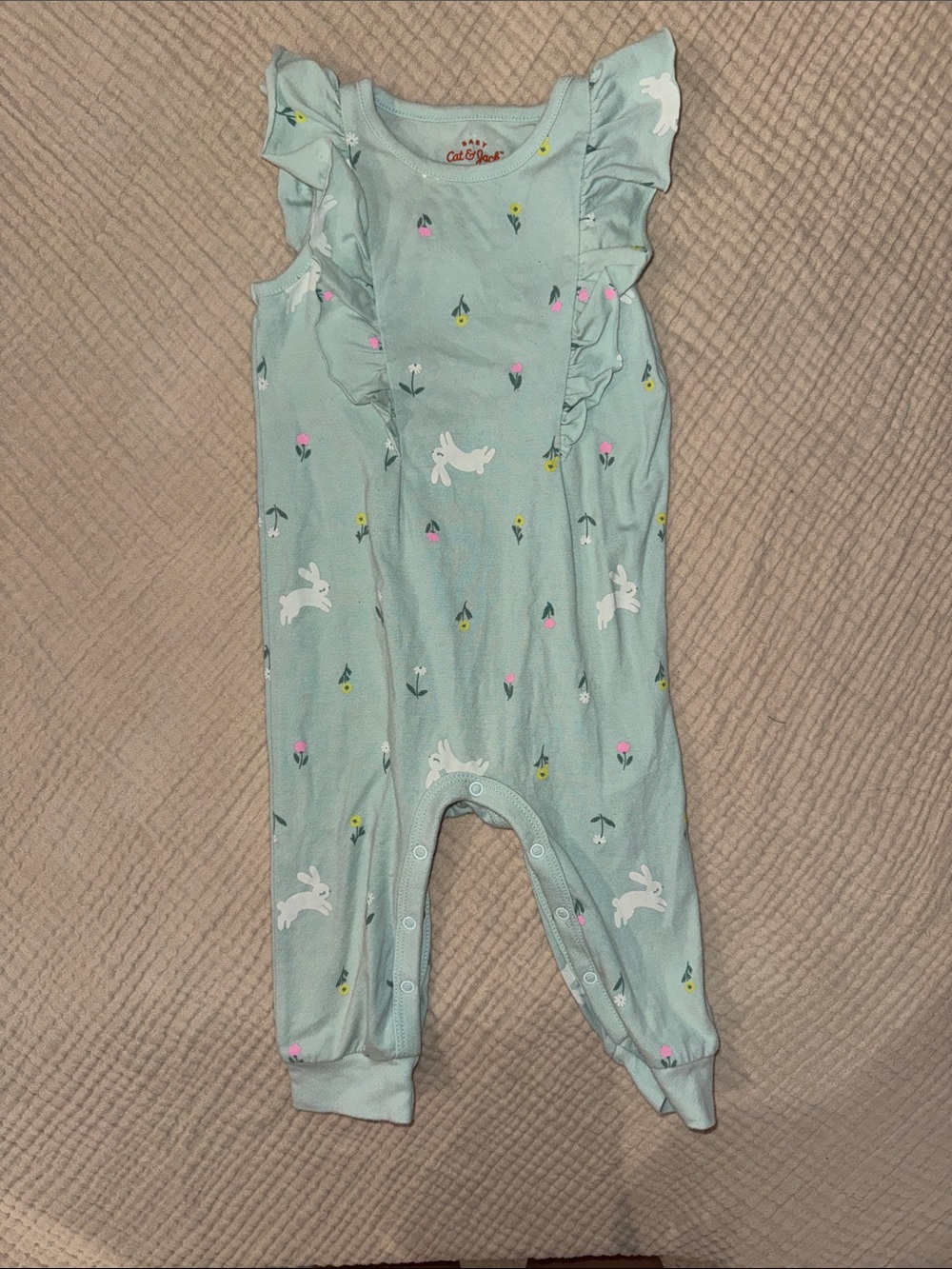 Cat & Jack Mint Green Bunny Ruffle Romper